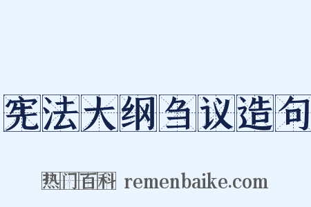 宪法大纲刍议造句是什么意思的图片